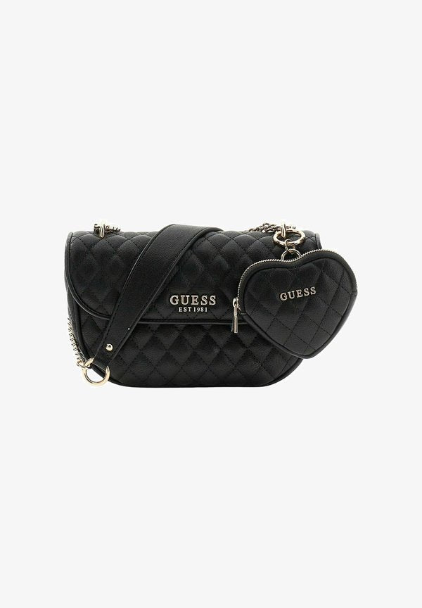 Guess ATABEY CONVERTIBLE XBODY FLAP - Cross body bag - black
