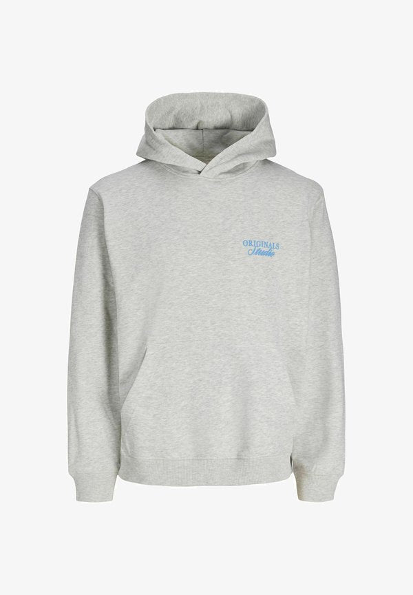 Jack & Jones JORNORREBRO TYPO BACK SWEAT HOOD SN - Hoodie - white melange