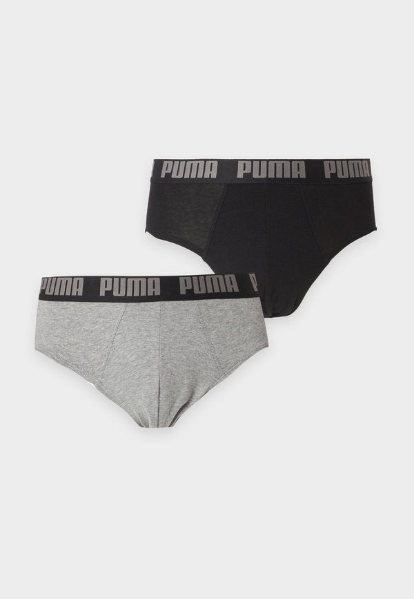 Puma MEN EVERYDAY 2 PACK - Briefs - grey melange/black