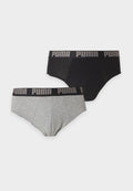 Puma MEN EVERYDAY 2 PACK - Briefs - grey melange/black