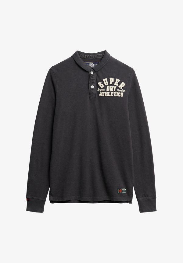 Superdry & Co VINTAGE ATHLETIC - Long sleeved top - washed black