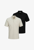 Jack & Jones 2ER PACK  - Polo shirt - schwarz   beige