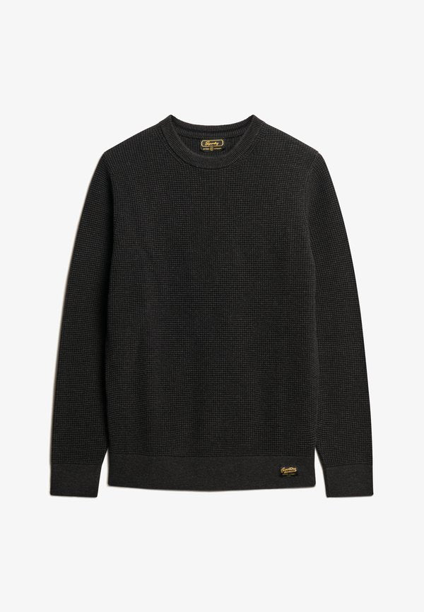 Superdry & Co TEXTURED CREW - Jumper - raven black heather