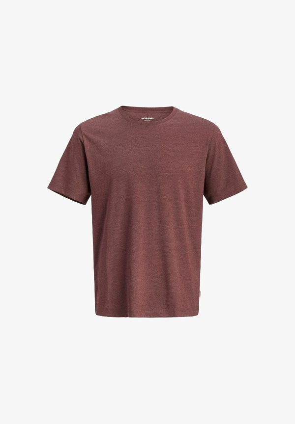 Jack & Jones JJEORGANIC MELANGE TEE SS O-NECK NOOS - Basic T-shirt - bitter chocolate