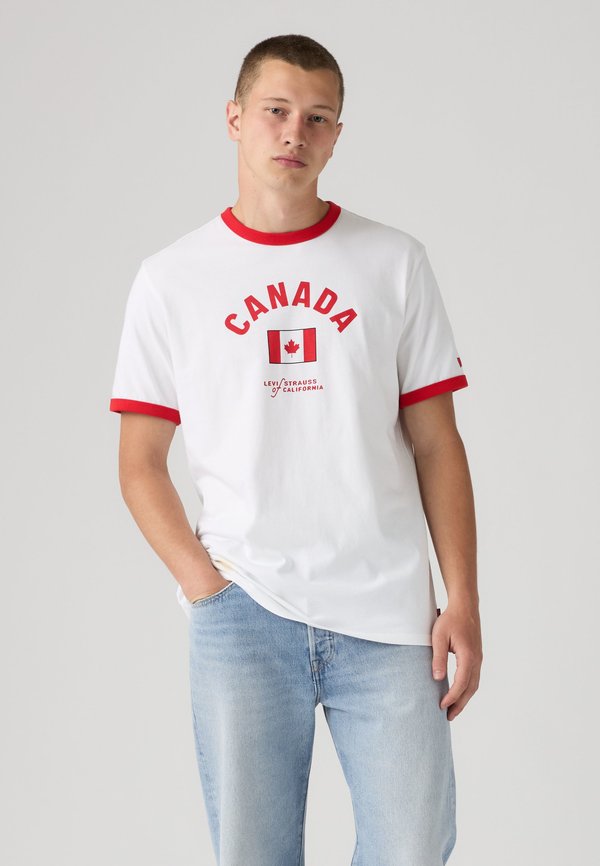 Levi's® FOOTBALL RINGER - Print T-shirt - white red