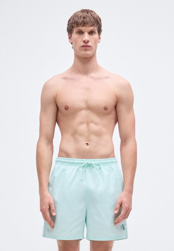 Calvin Klein Swimwear MEDIUM DRAWSTRING WAISTBAND - GRAPHIC MONOGRAM  - Swimming shorts - feel the mint