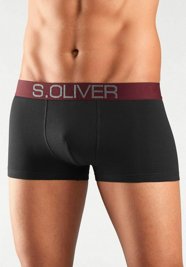 s.Oliver HIPSTER 4 PACK - Trunks - schwarz khaki  schwarz bordeaux schwarz anthrazit schwarz blau