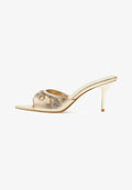 Guess VANESY LOGO KETTENSANDALEN - Heeled mules - goldenfarbe