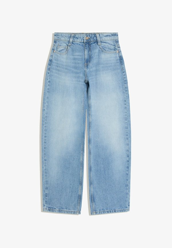 Bershka LOW-RISE BARREL - JEANS - Wide Leg - light blue