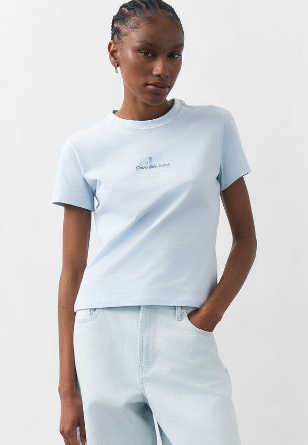 Calvin Klein Jeans GRADIENT MONOLOGO SLIM TEE - Basic T-shirt - plein air