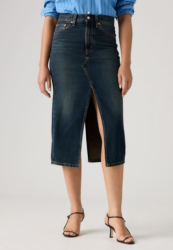 Levi's® DECON SLIT MIDI - Denim skirt - high vibration