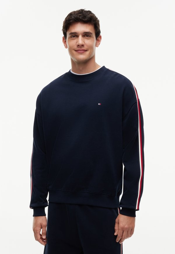Tommy Hilfiger TRACK TOP - TH GLOBAL STRIPE LG - Pyjama top - navy blue