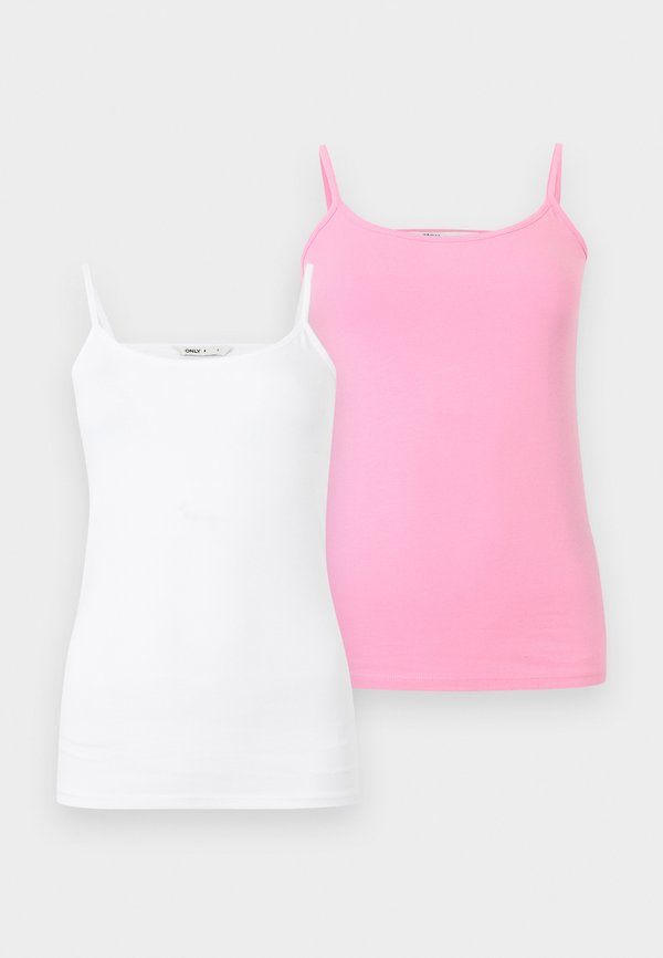 ONLY ONLLOVE SINGLET 2 PACK - Top - white/pink