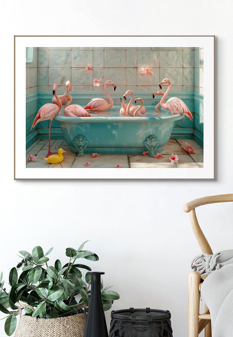 Orange Wallz FLAMINGO BATH PARTY
