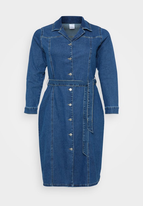 Vero Moda Curve Denim VMCTELLY Midi - Denim dress - dark blue denim