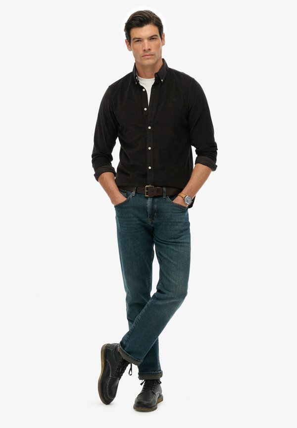 Superdry & Co SUPERDRY CLASSIC NEEDLE CORD SHIRT.. - Shirt - meteorite black