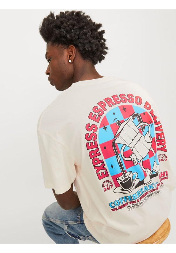 Jack & Jones JORTOAST TEE CREW NECK - Print T-shirt - buttercream