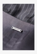 Superdry & Co SATIN BACK WAISTCOAT - Waistcoat - charcoal pinstripe