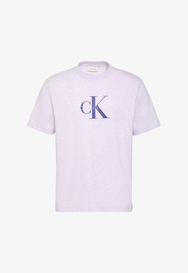 Calvin Klein Jeans SS HERO MONOLOGO TEE 20S - Print T-shirt - island lilac heather b