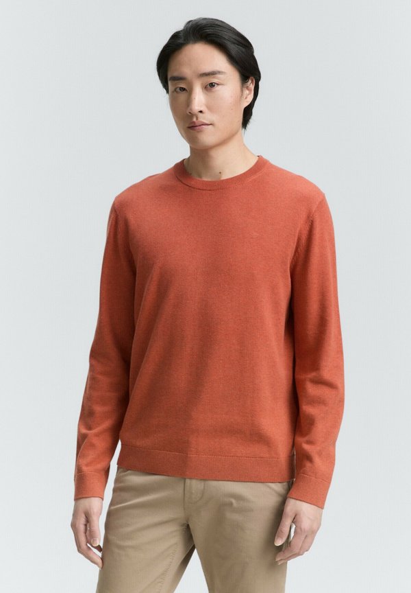 TOM TAILOR BASIC CREWNECK - Jumper - rust red melange