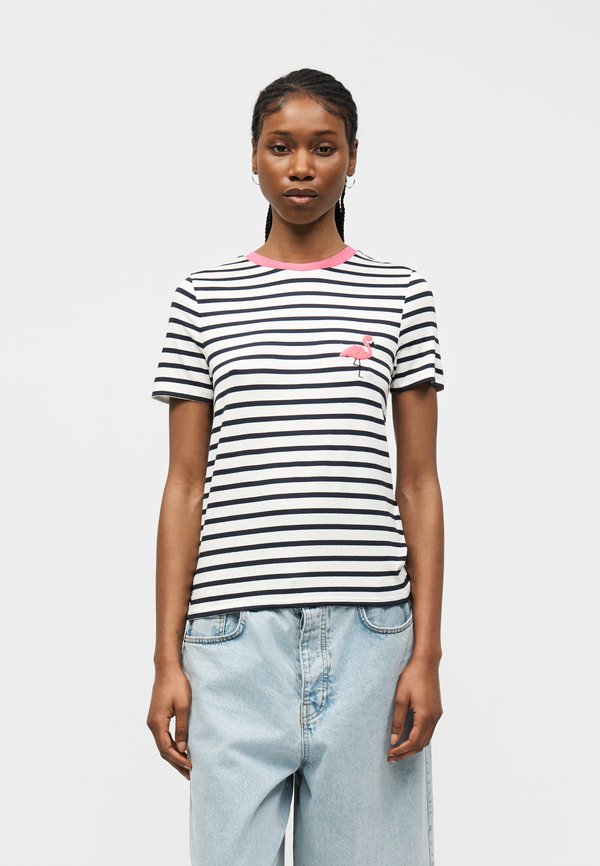 ONLY ONLHEART - Print T-shirt - cloud dancer/night sky