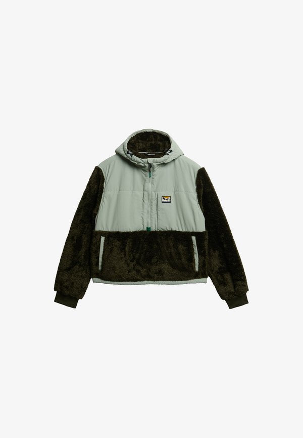 Superdry & Co SOFT HYBRID HALF ZIP - Fleece jumper - army khaki