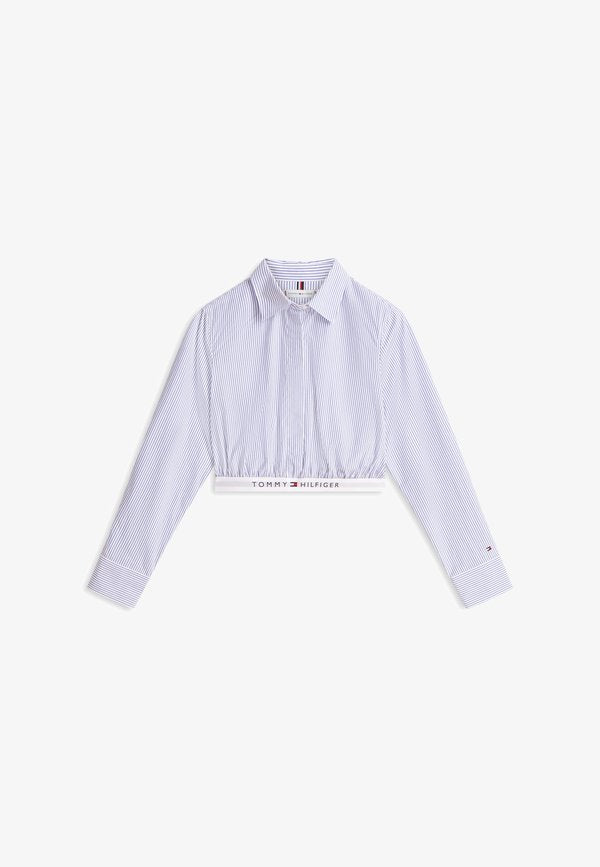 Tommy Hilfiger REGULAR FIT ELASTICATED WAISTBAND SHORT SHIRT - Button-down blouse - misty lazuli blue