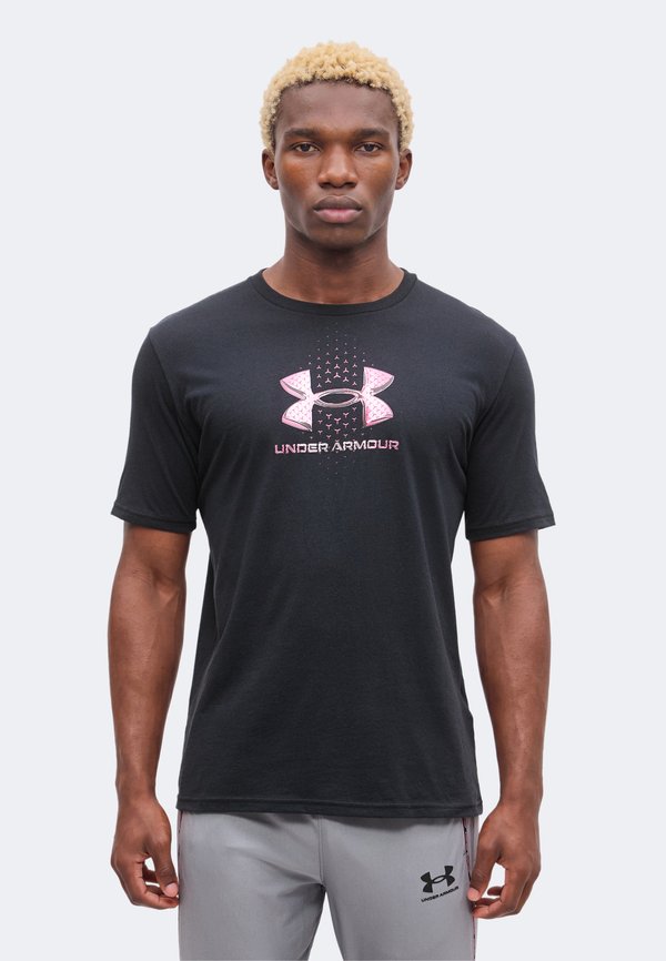 Under Armour CHALLENGER GRAPHIC TEE - Print T-shirt - black/pink frenzy