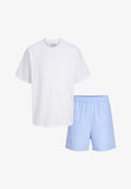 Jack & Jones JACFLORENCE TEE AND SHORTS - Pyjamas - light blue/white
