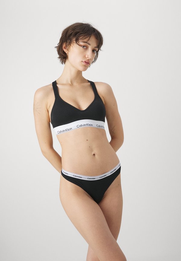 Calvin Klein Underwear THONG LOGO ICON 3 PACK  - Thong - schwarz