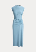 Lauren Ralph Lauren PLEATED JERSEY CAP-SLEEVE DRESS