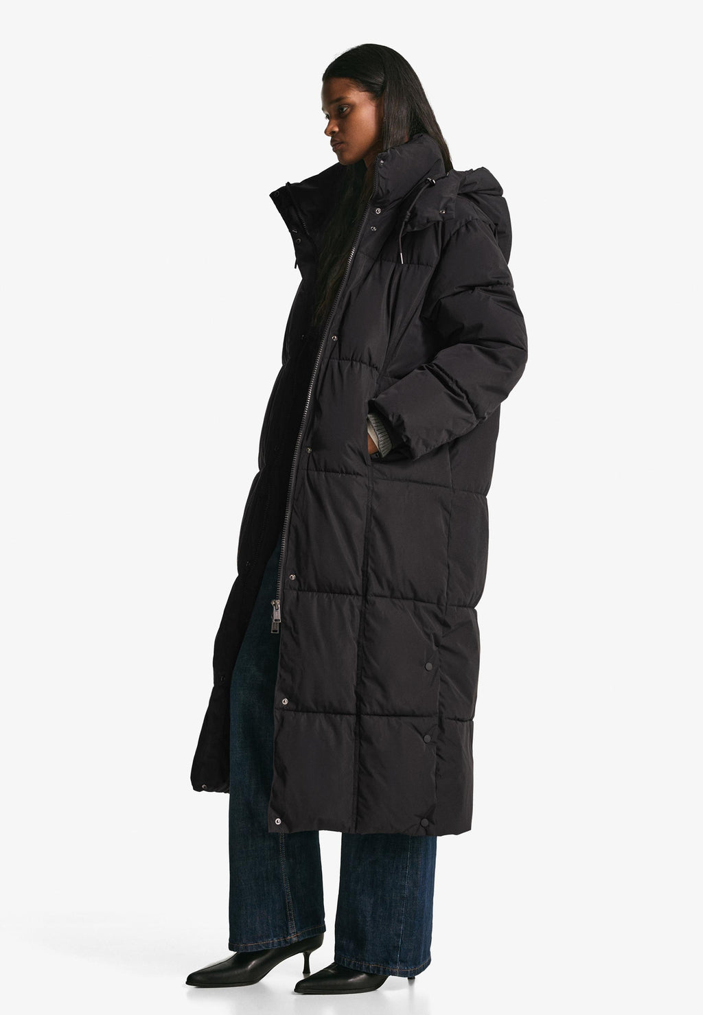 Bershka LONG HOODED  PUFFER
