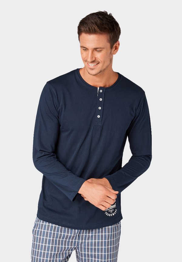 TOM TAILOR Pyjama top - blue-dark-solide