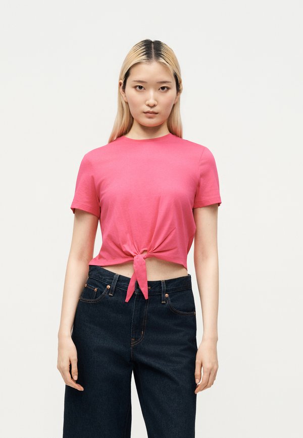 ONLY ONLMAY SHORT KNOT BOX - Print T-shirt - pink yarrow