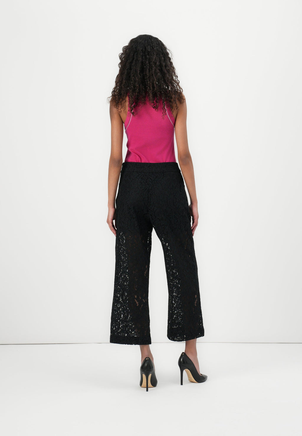 DKNY HIGH WAIST STRAIGHT LEG CROPPED TROUSER W/WAISTBAND