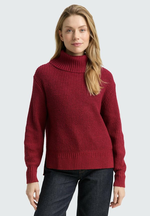 TOM TAILOR LOOSE FIT ROLLKRAGEN - Jumper - rumba red melange