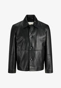Jack & Jones Leather Leather - Leather jacket - black