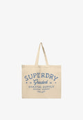 Superdry & Co SUPERDRY SUPERDRY TOTE.. - Tote bag - natural brown/tidal blue