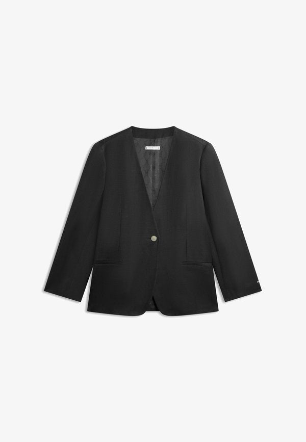 Tommy Hilfiger GOLD-TONE BUTTON RELAXED LINEN BLEND BLAZER - Blazer - black