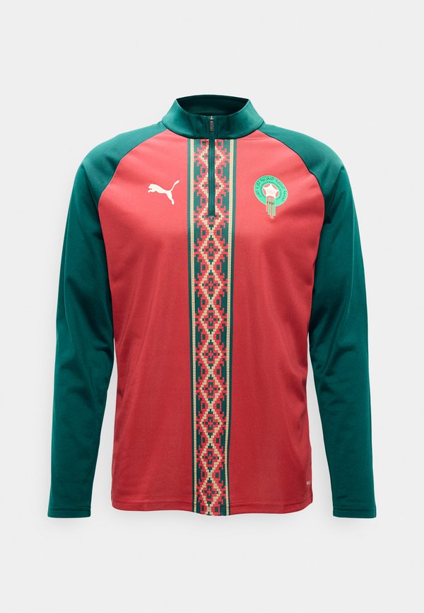 Puma MOROCCO FRMF WARM UP 1/4 ZIP TOP - National team wear - dark crimson/dark myrtle