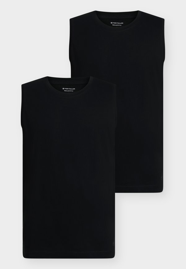TOM TAILOR DOUBLEPACK TANKTOPS, PACKAGING - Top - black