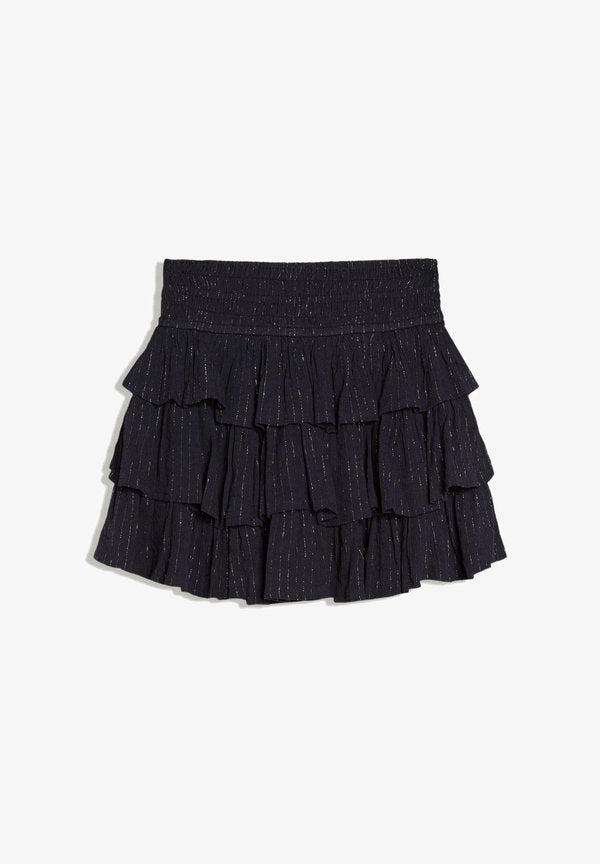 Bershka SPARKLY RUFFLED - MINI SKIRT - Pleated skirt - royal blue