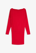 Bershka FITTED-LONG-SLEEVE - MINI - Jersey dress - red