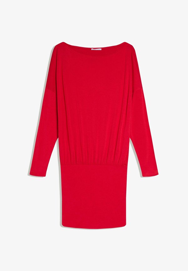 Bershka FITTED-LONG-SLEEVE - MINI - Jersey dress - red