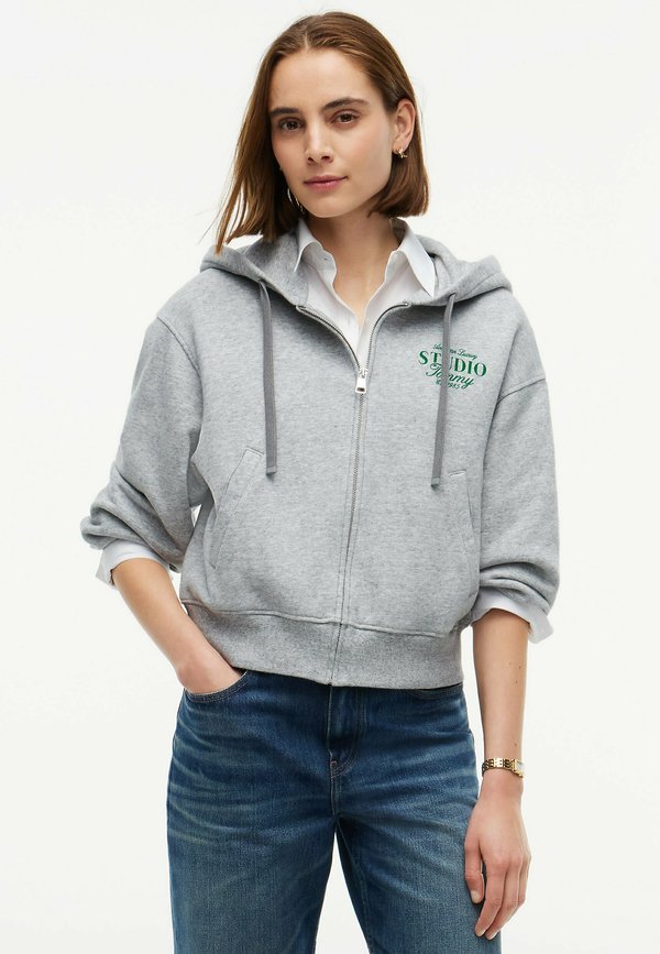 Tommy Hilfiger TOMMY HILFIGER LOGO ZIP-THRU OVERSIZED HOODY - Zip-up sweatshirt - light grey htr