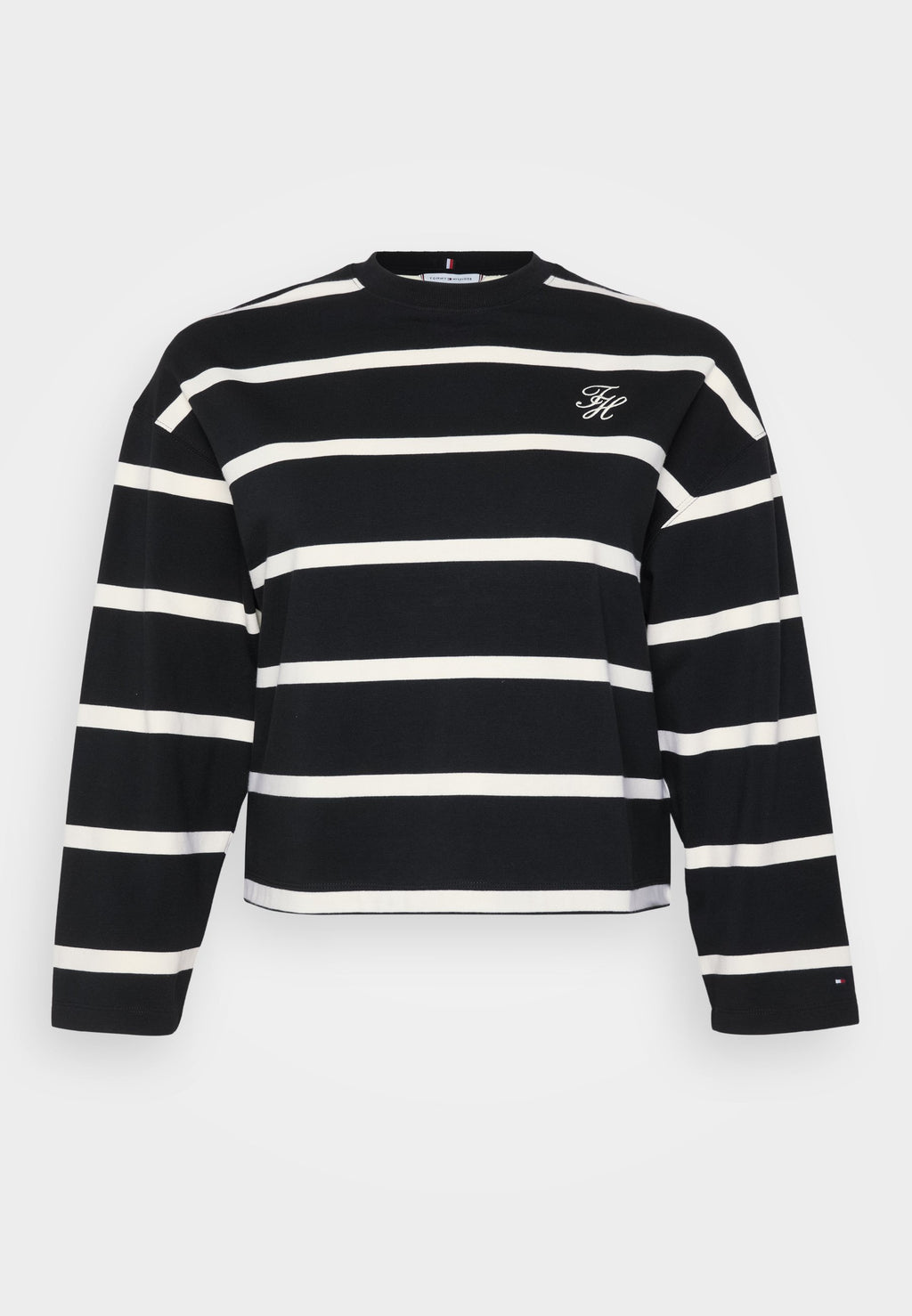 CURVE LOGO EMBROIDERY TERRY CREW NECK SWEATSHIRT Media 1