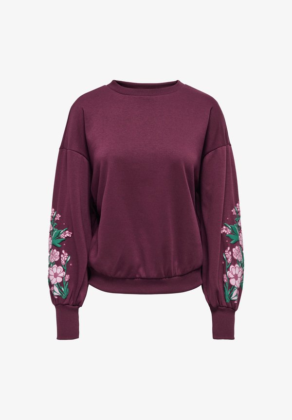 ONLY ONLBROOKE L/S O-NECK FLOWER SWT NOOS - Sweatshirt - fig print:peony
