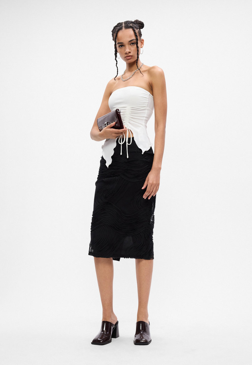 Gina Tricot STRUCTURED MIDI SKIRT
