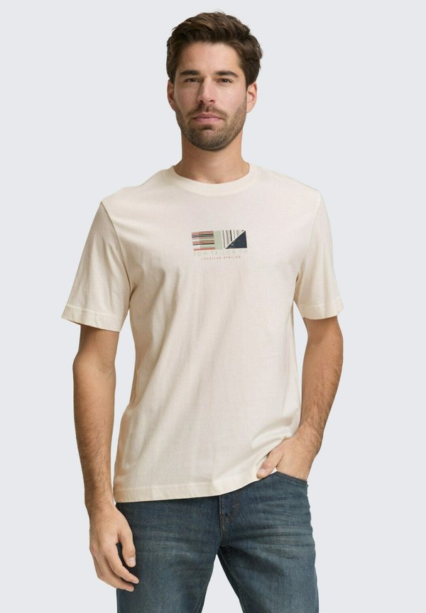 TOM TAILOR Print T-shirt - gardenia white