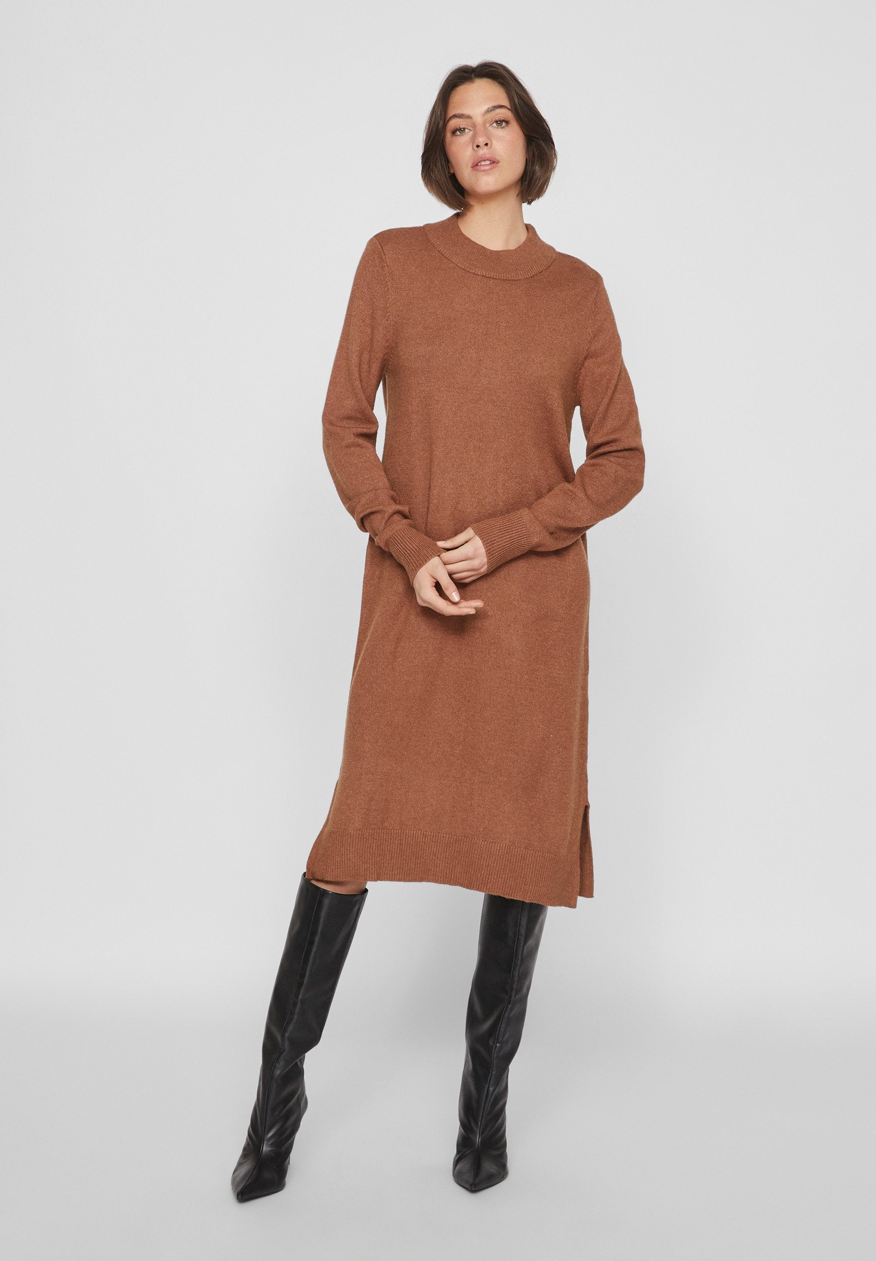 VILA VIRIL CREW NECK MIDI DRESS